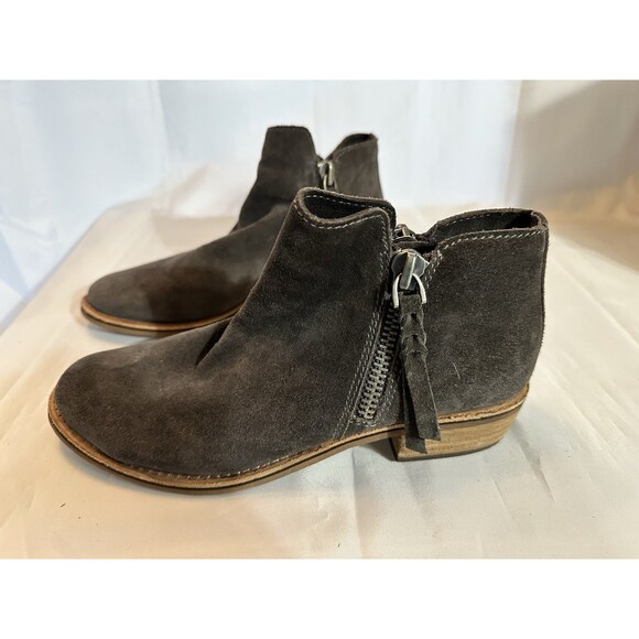 Dolce Vita Women's Sutton Boots Size 8.5 Gray Suede Double Zip Low Block Heel - Picture 2 of 9